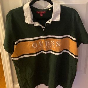 Green and gold guess polo